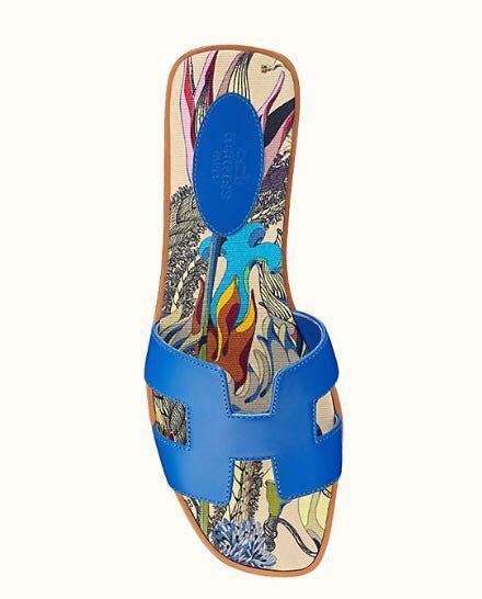 hermes oran bleu zanzibar|hermes oran sandals.